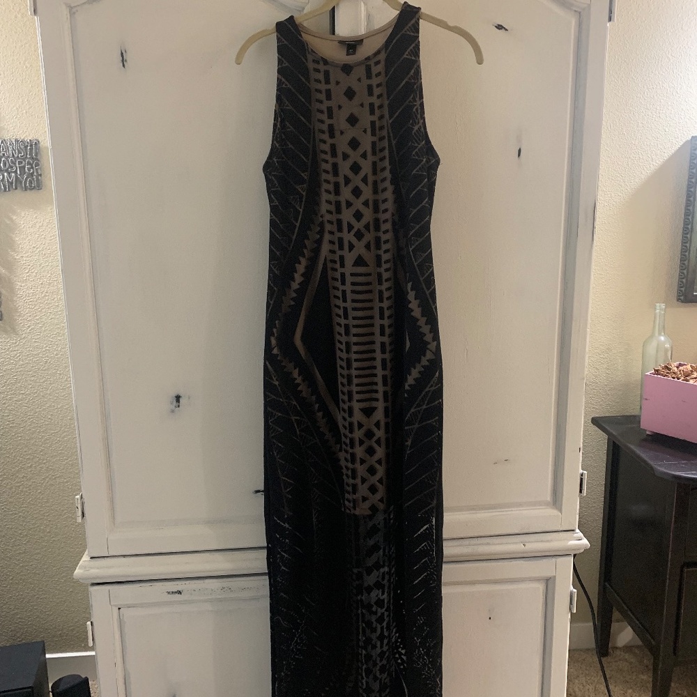 Beautiful Black and Tan Maxi Dress